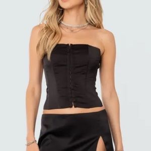 Back Lace-Up Satin Corset Top